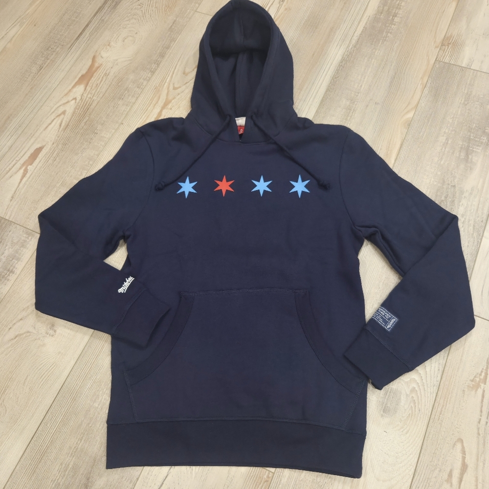 Mitchell & Ness Navy "Chicago Fire" Secondary Logo Pullover Hoodie- Soccer MLS